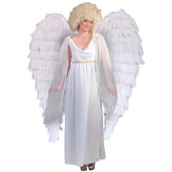 Bílá andělská křídla z peří, 120 cm