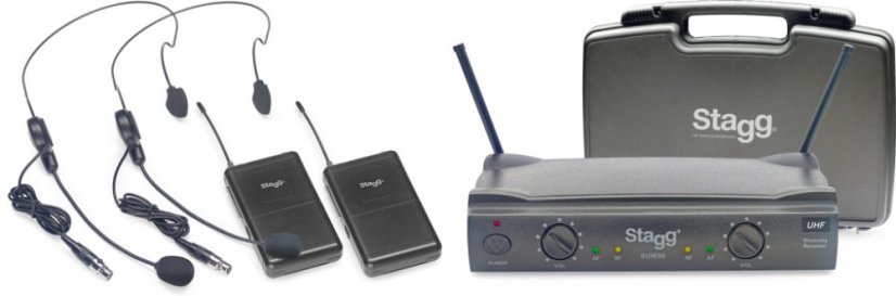 Stagg SUW 50 HH EG EU, 2-kanálový bezdrátový mikrofonní set 863,8 MHz / 864,5 MHz