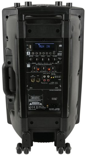 QTX QX15PA, mobilní 15" zvukový systém MP3/BT/FM/2x VHF, 250W