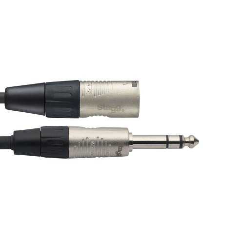 Stagg NAC3PSXMR, propojovací kabel XLR zástrčka - Jack 6,3 mm stereo zástrčka