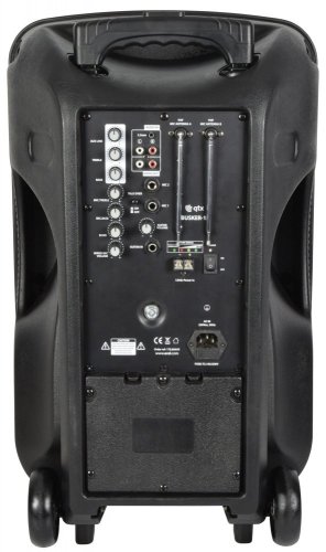 QTX BUSKER-12, mobilní 12" zvukový systém USB/SD/FM/BT/2x VHF, 80W