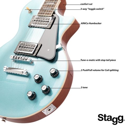 Stagg SEL-STD SBLUE, elektrická kytara, modrá