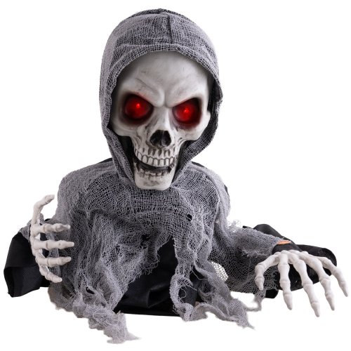 Halloween kostra s červenýma očima