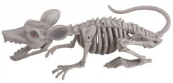 Halloween kostra myši s červeně svítícíma očima, délka 38 cm Halloween kostra myši s červeně svítícíma očima, délka 38 cm