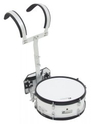 Dimavery MS-200, pochodový snare 14" x 5,5" s postrojem, bílý