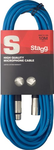 Stagg SMC10 CBL, kabel mikrofonní XLR/XLR, 10m, modrý