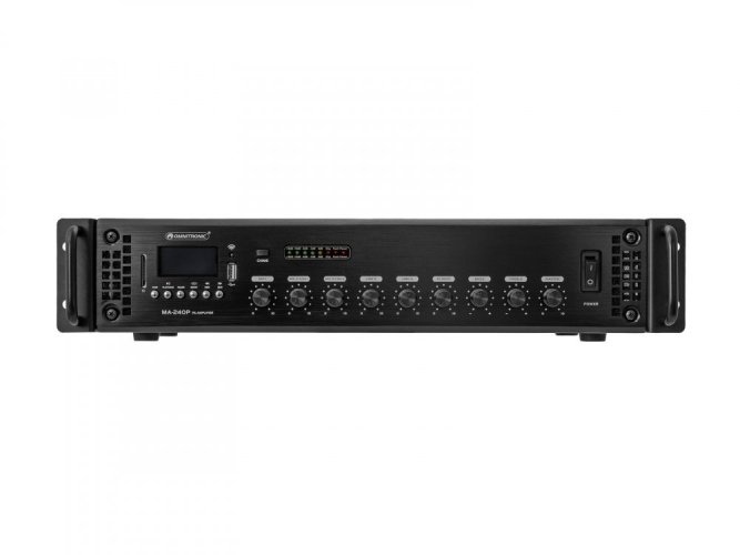 Omnitronic MA-240P, 100V mixážní zesilovač, MP3/USB/SD/BT, 240W