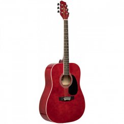 Stagg SA20D RED, akustická kytara typu Dreadnought