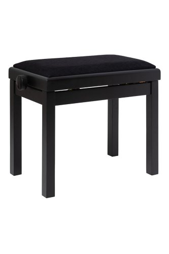 Stagg PB06G BKM VBK, stolička ke klavíru, černá matná, sametový sedák