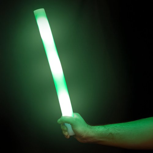 Pěnová tyč s LED světlem, balení 10 kusů, zelená