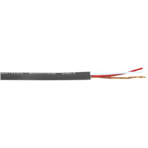 Omnitronic mikrofonní kabel, 2x0,22 mm, stíněný, černý, 100 m cívka