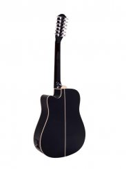 Dimavery DR-612, elektroakustická 12-ti strunná kytara, černá