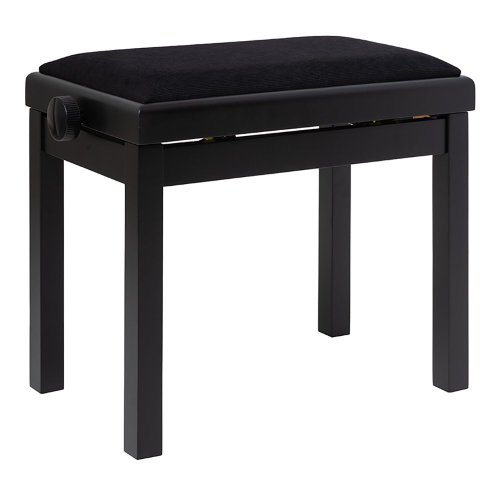 Stagg PB06G BKM VBK, stolička ke klavíru, černá matná, sametový sedák