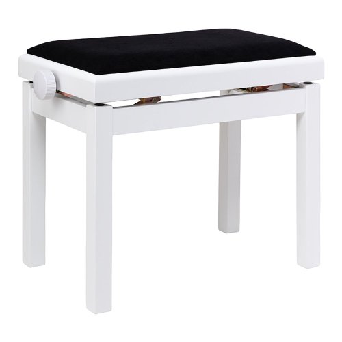 Stagg PB06G WHM VBK, stolička ke klavíru, bílá matná, sametový sedák