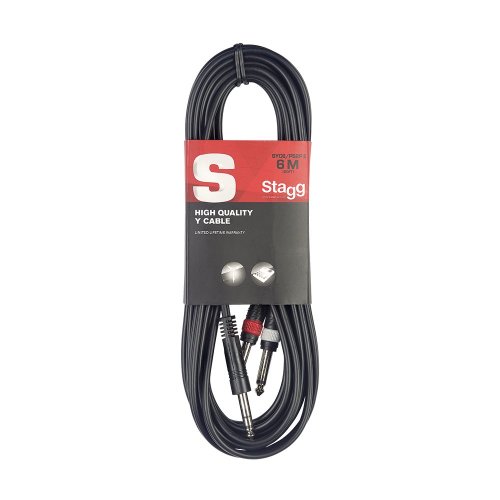 Stagg SYC6/PS2P E, kabel 2x mono JACK/stereo JACK, 6m