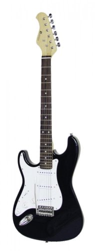 Dimavery ST-203, elektrická kytara levoruká, černá - rozbaleno (26211115)