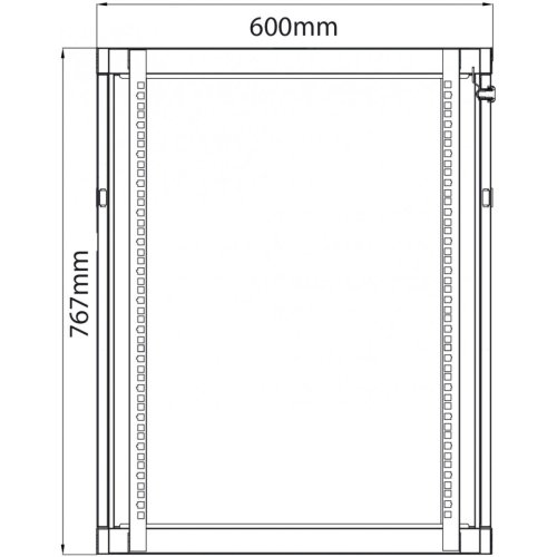 Adastra RC15U450, 19" Racková skříň, 15U, hloubka 450 mm