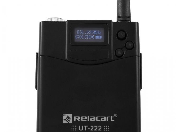 Relacart UT-222, kapesní vysílač a náhlavní mikrofon HM-800S