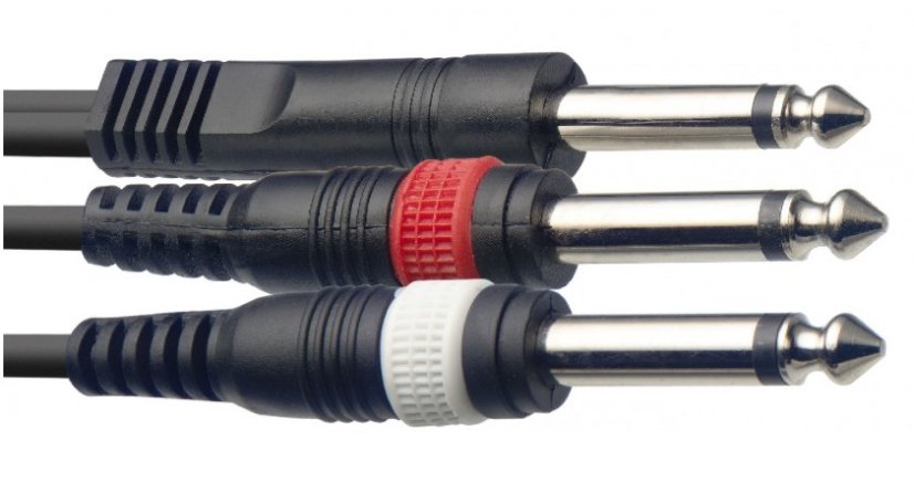 Stagg SYC3/P2P E, kabel Jack 6,3 mm mono samec – 2x Jack 6,3 mm mono samec, 3m