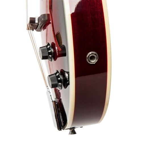 Stagg M50 E, elektroakustická bluegrassová mandolína, stínovaná červená