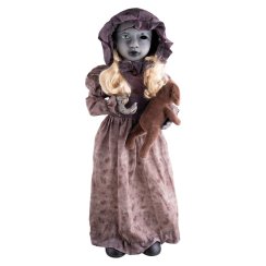 Halloween panenka s rotující hlavou, 95 cm