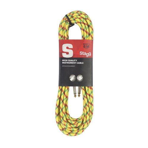Stagg SGC6VT YL, nástrojový kabel Jack/Jack, 6 m, žlutý