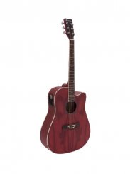Dimavery JK-510, elektroakustická kytara typu Dreadnought, červená