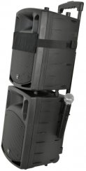 QTX PAV-8, mobilní 8" zvukový systém CD/DVD/MP3/BT/2x UHF, 100W