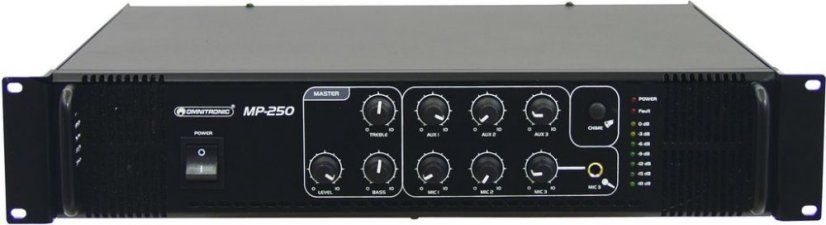 Omnitronic MP-250, 100V mixážní zesilovač, 250W