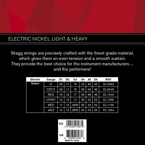 Stagg EL-1052, sada strun pro elektrickou kytaru, light & heavy
