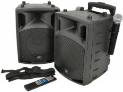 QTX PAV8, mobilní 8" zvukový systém CD/DVD/MP3/BT/2x UHF, 100W