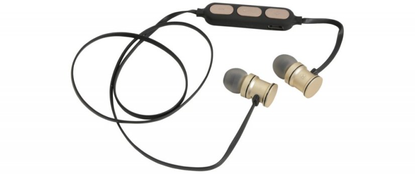 AV:link EMBT1-GLD magnetická Bluetooth sluchátka do uší, zlatá