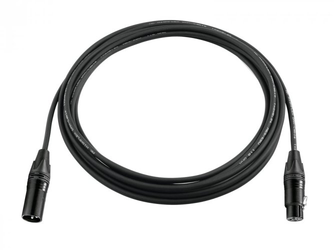 PSSO DMX kabel XLR 3-pinový, černý, 20m, konektory Neutrik