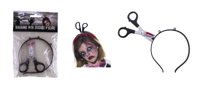 Halloween nůžky v hlavě