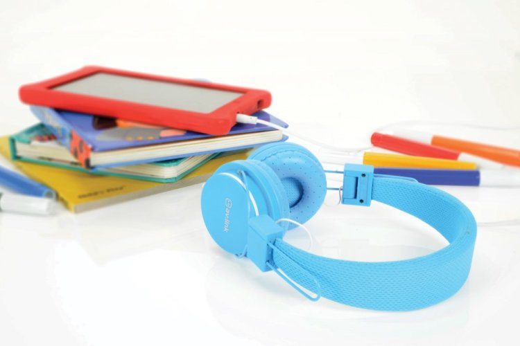 AV:link CH850-BLU, dětská sluchátka s mikrofonem, modrá