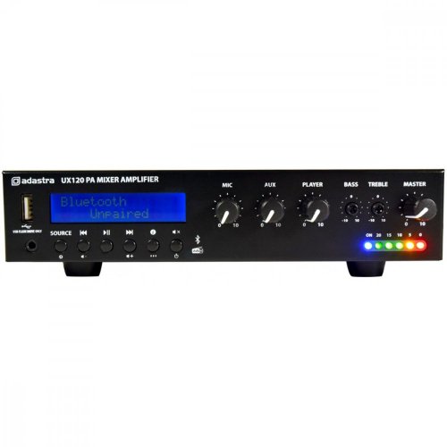 Adastra UX120, 100V mixážní zesilovač, 120W, BT/MP3/ DAB+/FM