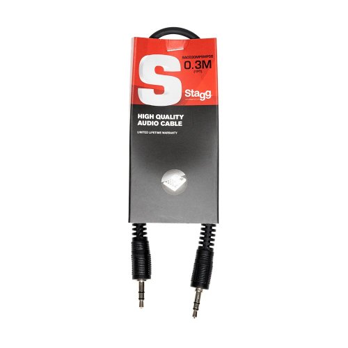 Stagg SAC030MPSMPSB, propojovací kabel mini Jack - mini Jack, 30 cm