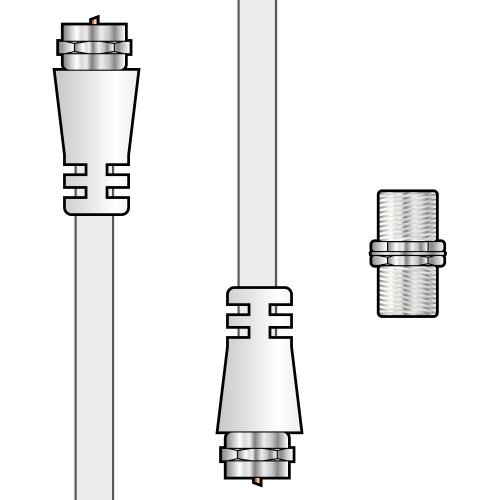 AV:link kabel koaxiální s F konektory a spojkou, 2x zástračka, 5m