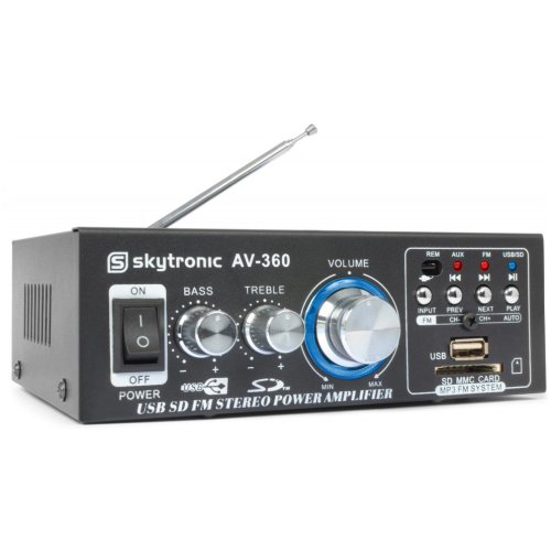 Skytronic AV360, mini zesilovač SD/USB/MP3/FM