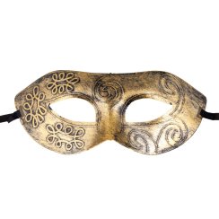Steampunková maska na oči, zlatá 