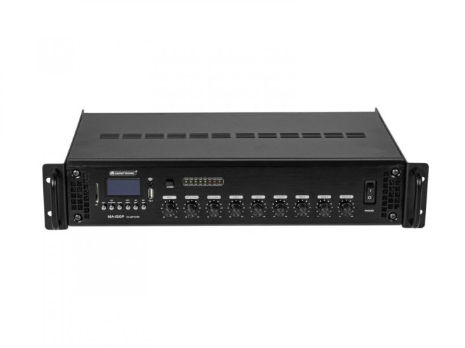 Omnitronic MA-120P, 100V mixážní zesilovač, MP3/USB/SD/BT, 120W