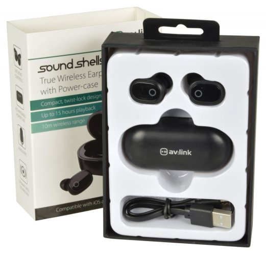 AV:Link Sound Shells Bezdrátová Bluetooth sluchátka s pouzdrem