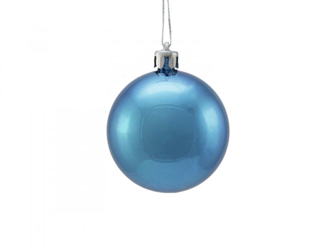 Vánoční dekorační ozdoby, 6 cm, modrá metalíza, 6 ks