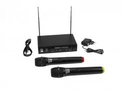 Omnitronic VHF-102, 2-kanálový bezdrátový mikrofonní set 215.85/207.55 MHz
