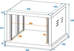Ocelový rack, 19", 6 jednotek