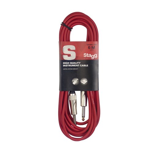 Stagg SGC6DL CRD, kabel JACK/JACK, 6 m, červený