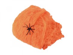 Halloween pavučina oranžová, 100g, UV aktivní