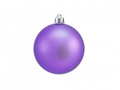 Vánoční dekorační ozdoby, 7 cm, purpurová matná, 6 ks - poškozeno (8350123L)