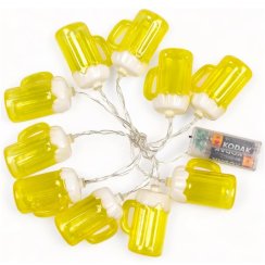 Světelný řetězec s 10 pivními půllitry, 165 cm