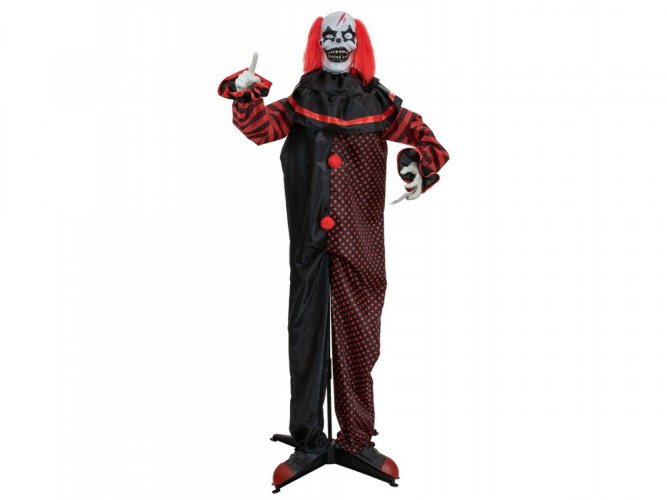 Halloween postava klauna, pohyblivá, 180 cm